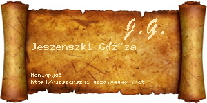 Jeszenszki Géza névjegykártya