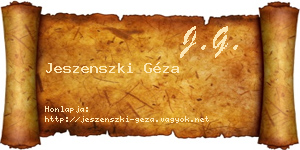 Jeszenszki Géza névjegykártya