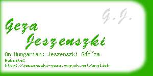 geza jeszenszki business card